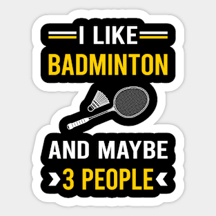 3 People Badminton Sticker